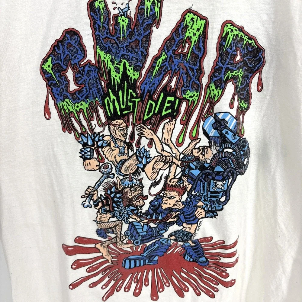 Vintage 80s GWAR Must Die Shirt Party Tour Metal Band Grunge XL 90s SUPER RARE!